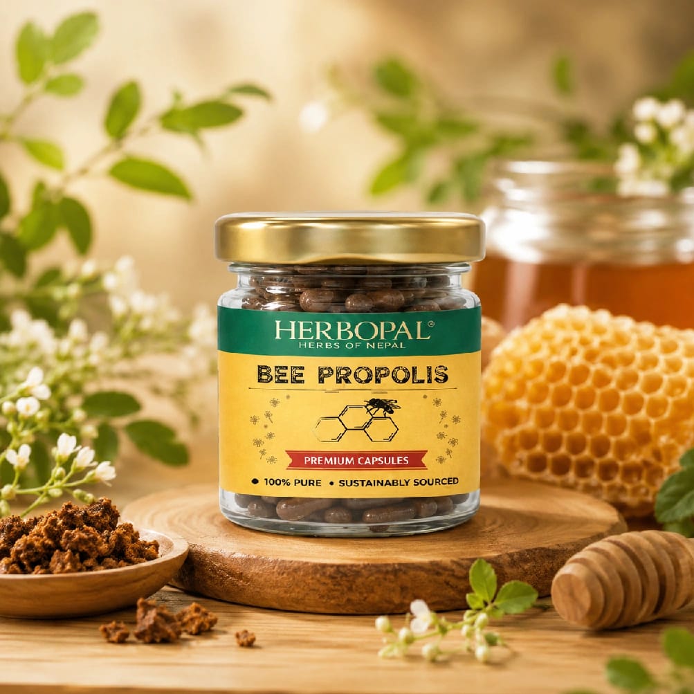 Herbopal Bee Propolis Capsules | Natural Bee Propolis Extract Supplement For Immune Support & Daily Wellness | 10 Capsules - image 1
