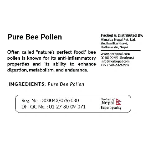 Herbopal Bee Pollen 65G | Natural Bee Pollen Granules For Energy, Nutrition & Daily Wellness | Superfood Bee Product Nepal - image 3
