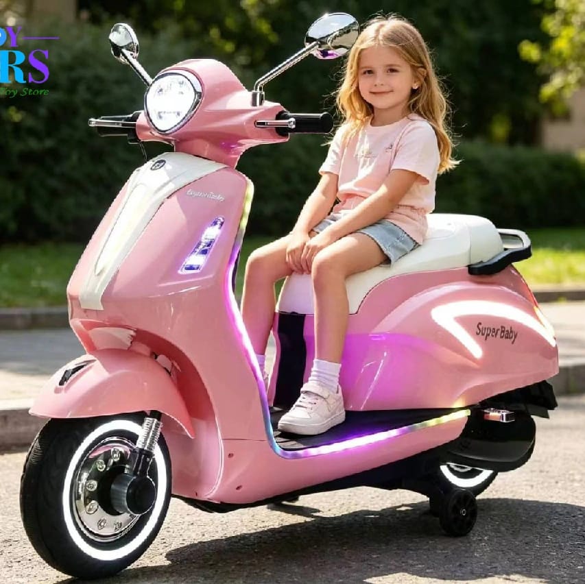 Rideon Kids Big Vespa Scooter 2 Seater With Led Light - image 2