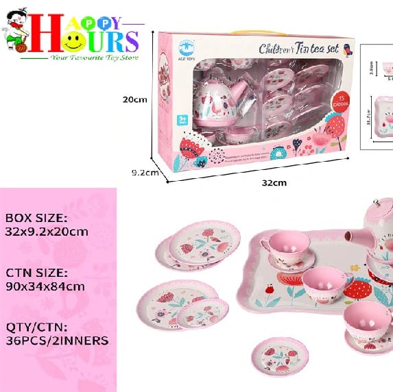 Pink TEA Set 15pcs Toy - image 3
