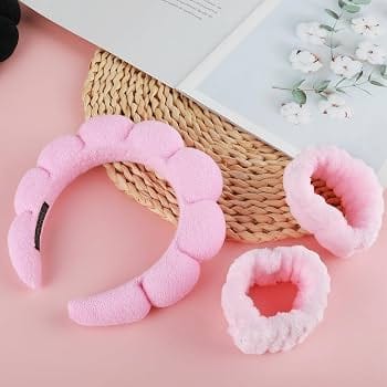 Puffy Makeup Spa Headband For Women Soft Sponge Hair Band For Girls Skincare Face Wash And Hair Accessories - image 2