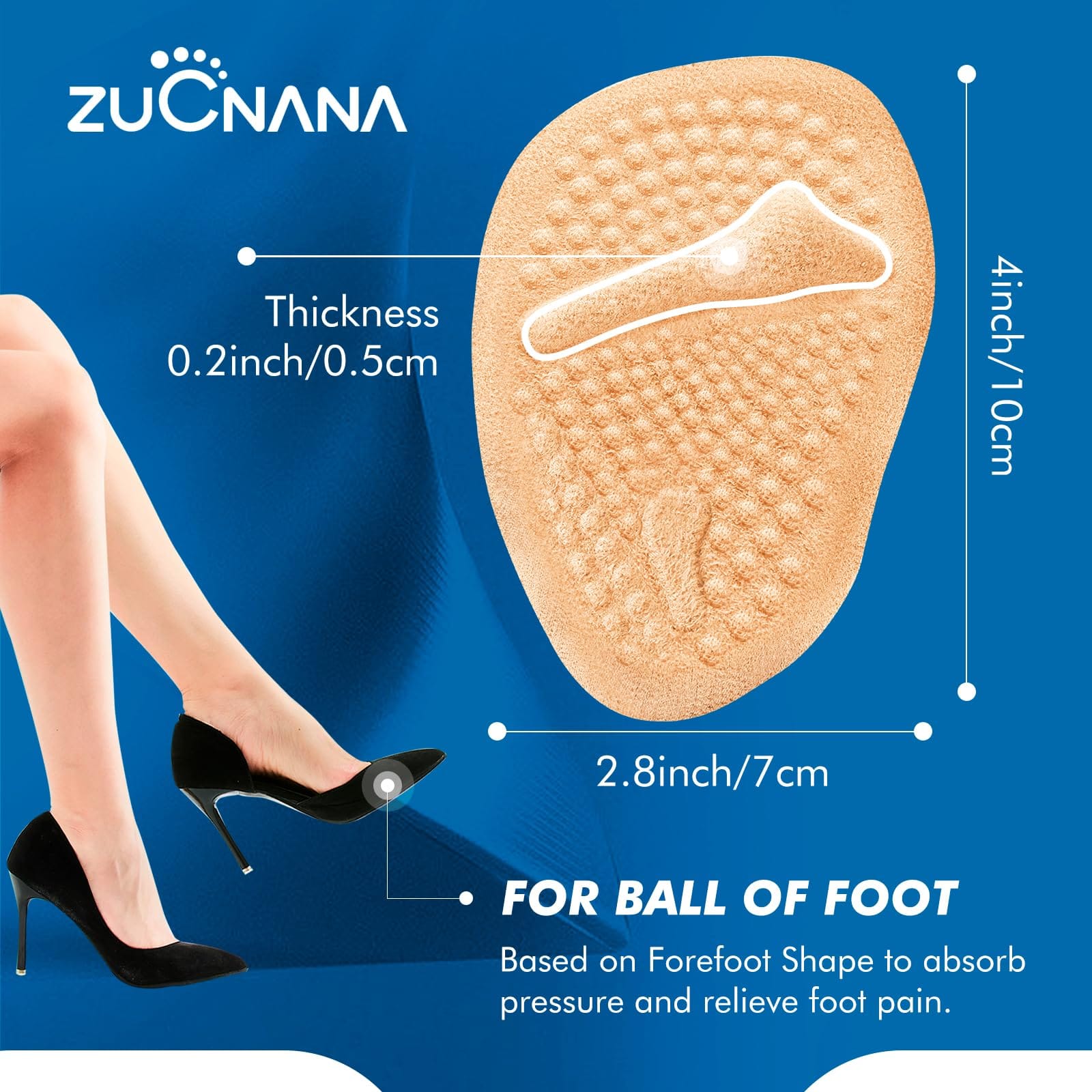 Women Insoles For Shoes High Heel Pad Adjust Size Sticker Pain Relief Foot Care Insert Forefoot Pads For High Heels Half Insoles - image 2
