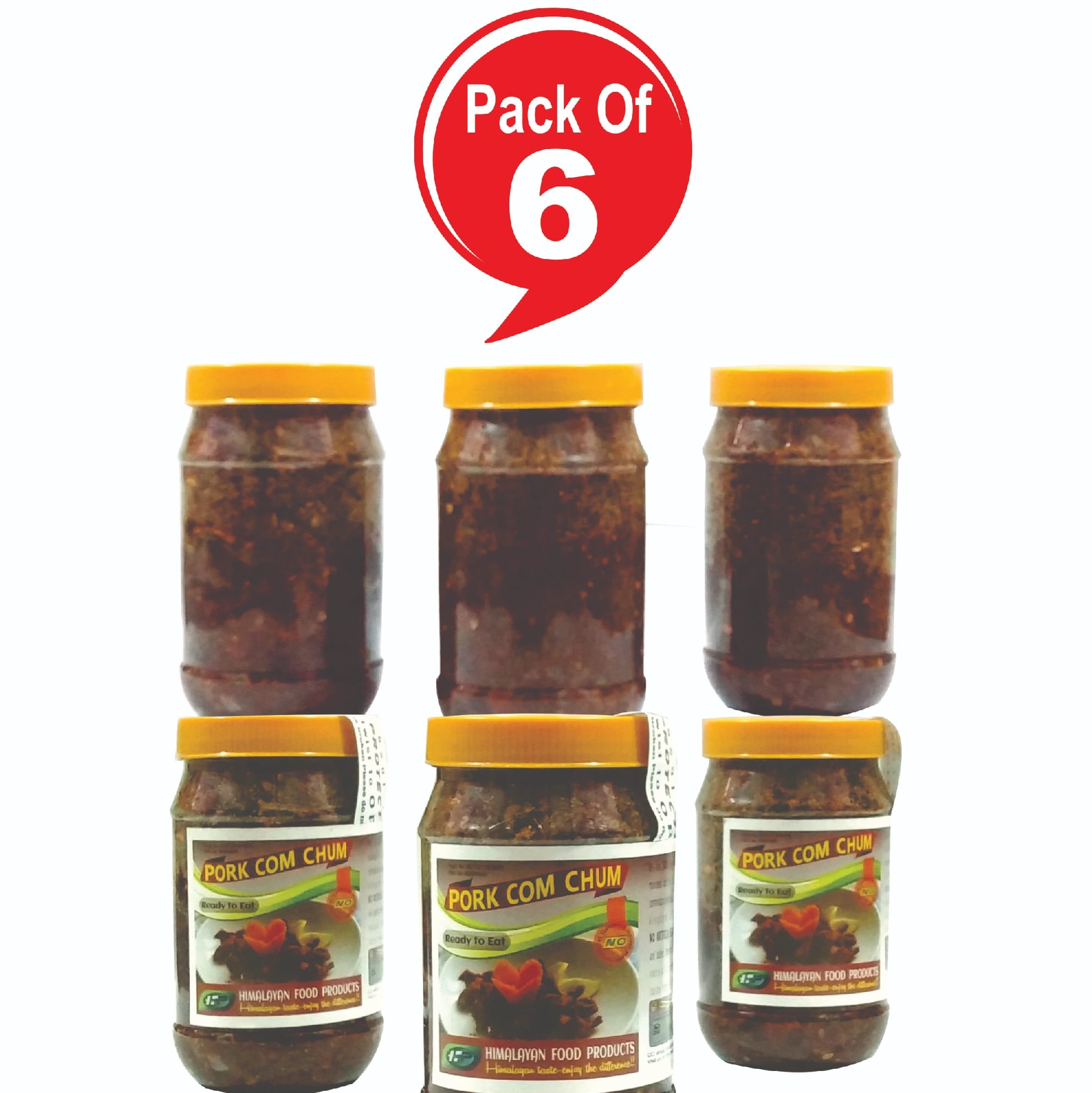 Himalayan Food Products Pork Achar 400gm Brown Spicy Tasty Juicy Pickle Pack Of 6 Ready To Eat Com Chum