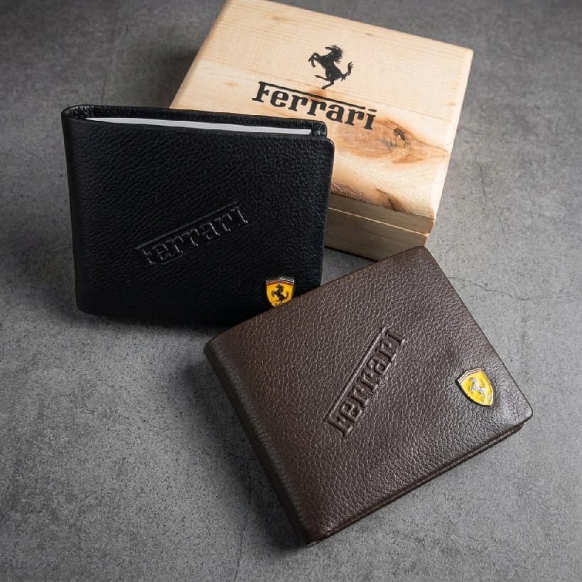 Motorsports Inspired Men'S RFID Blocking Bi-Fold Wallet In Textured Leather, With Presentation Box - image 1