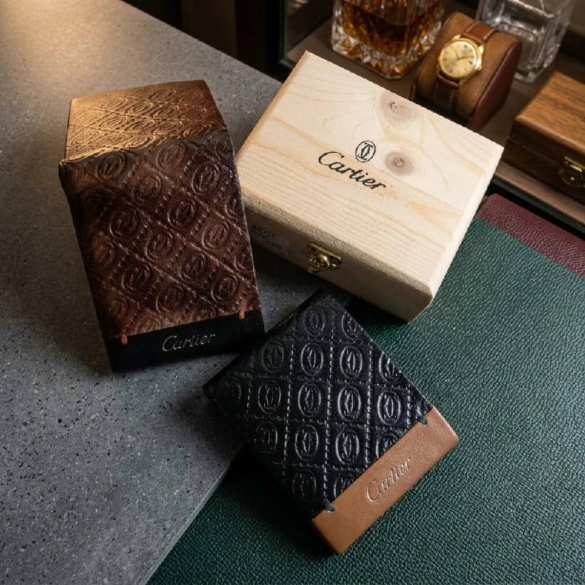 Cartier Embossed Monogram Bifold Wallet And Leather Box Set With RFID Protection - image 1