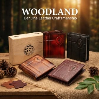 Premium Smooth Finish Woodland Box Pack Leather Men'S Wallet - image 1