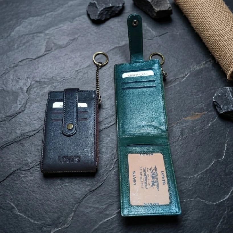Levis Pure Leather Keychain Holder Metal Clamp Wallet - image 2