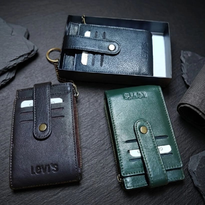 Levis Pure Leather Keychain Holder Metal Clamp Wallet - image 1