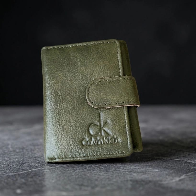 Men'S Premium Leather Wallet With Trifold Buttton Lock - image 1