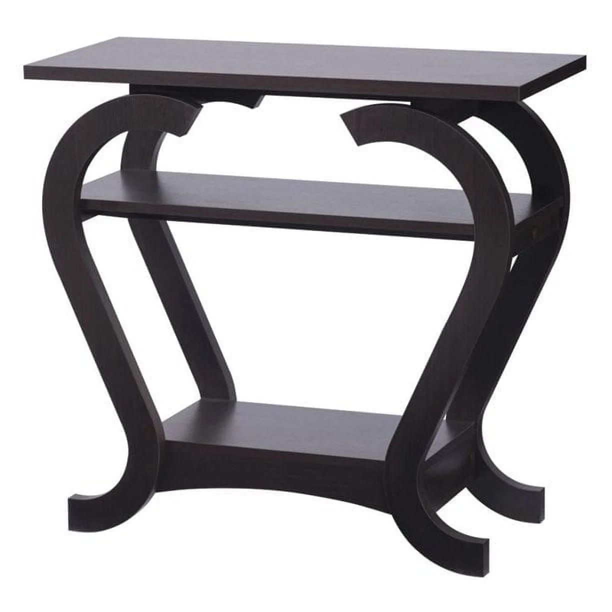 Spiro Curved Modern Console Table in Elegant Cabriole Legs Support Home And Office Furniture Decor Hallway Table in Black - image 3