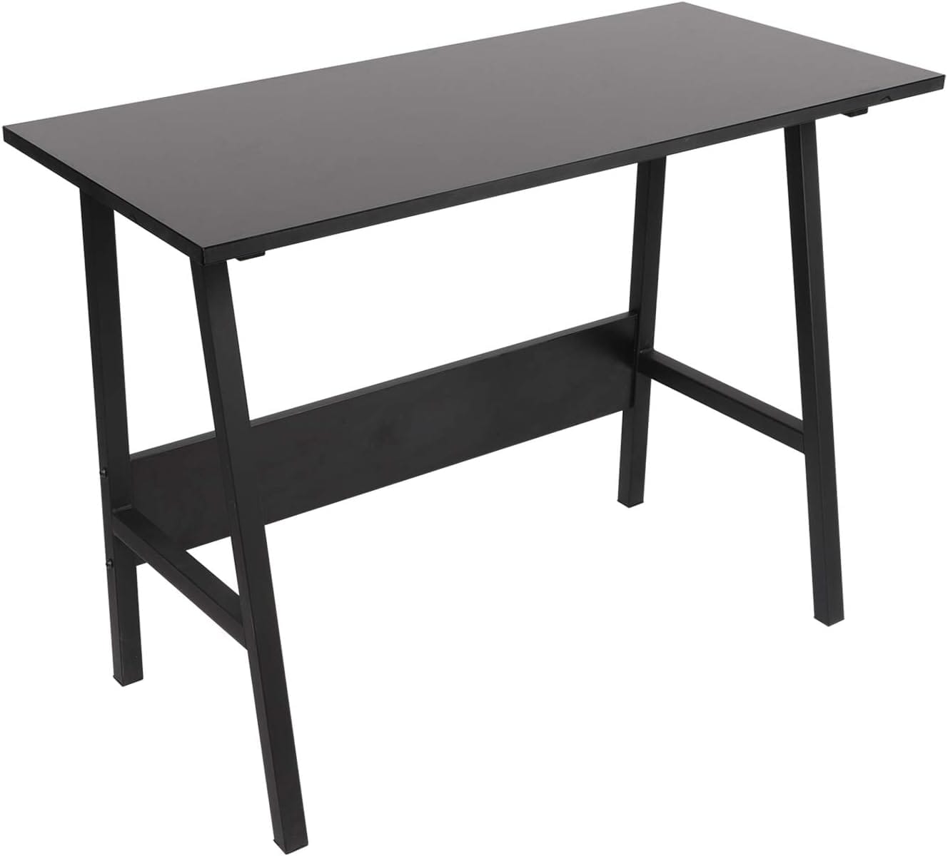 BELVIN Table Desk for Office and Home, Small and Simple PC Laptop Workstation, Trapezoidal Shape Computer Table for Bedroom (Black) - image 1