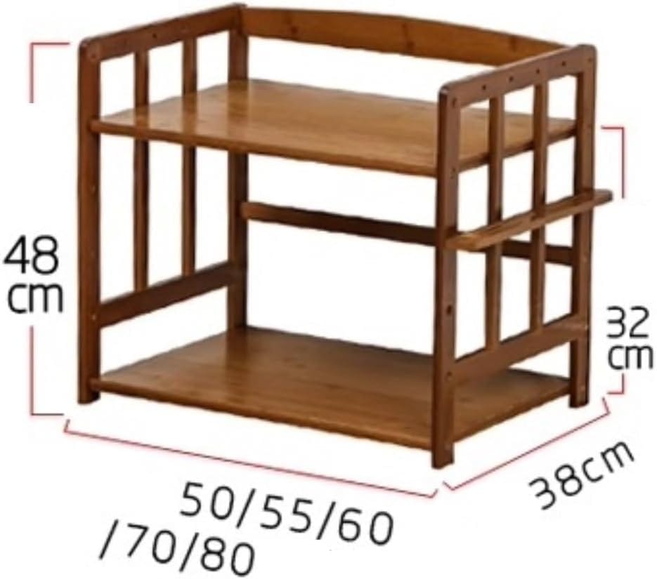 Microwave Oven Rack Microwave Stand Bamboo Microwave Stand Kitchen Rack Oven Rack Spice Storage Rack For Home Dining Room Office Kitchen Microwave Shelf Microwave Rack ( Color : Brown , Size : 60cm ) - image 2