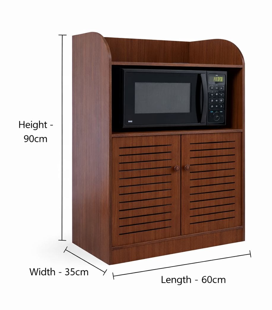 Oven Rack Double Decker Cabinet Fancy Furniture Daraz for Kitchen and Living for Home and Office in Brown - image 2