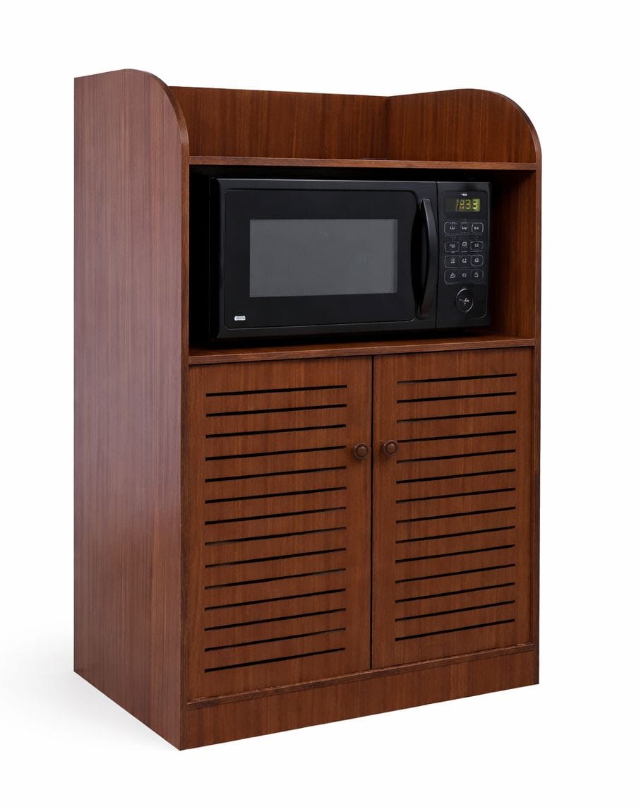 Oven Rack Double Decker Cabinet Fancy Furniture Daraz for Kitchen and Living for Home and Office in Brown - image 3