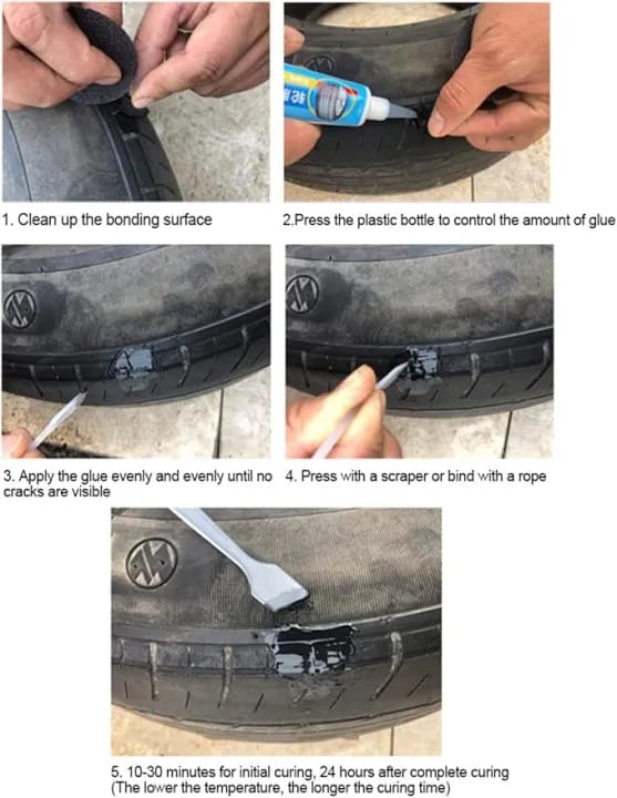 Tire Repair Adhesive, 30l Waterproof Bicycle Tire External Adhesive | Tire Adhesive, Tread, Sidewall, Tyre, Strong Adhesive, Rubber Adhesive, Tire Repair Adhesive, Waterproof, Bicycle Tire Repair - image 5