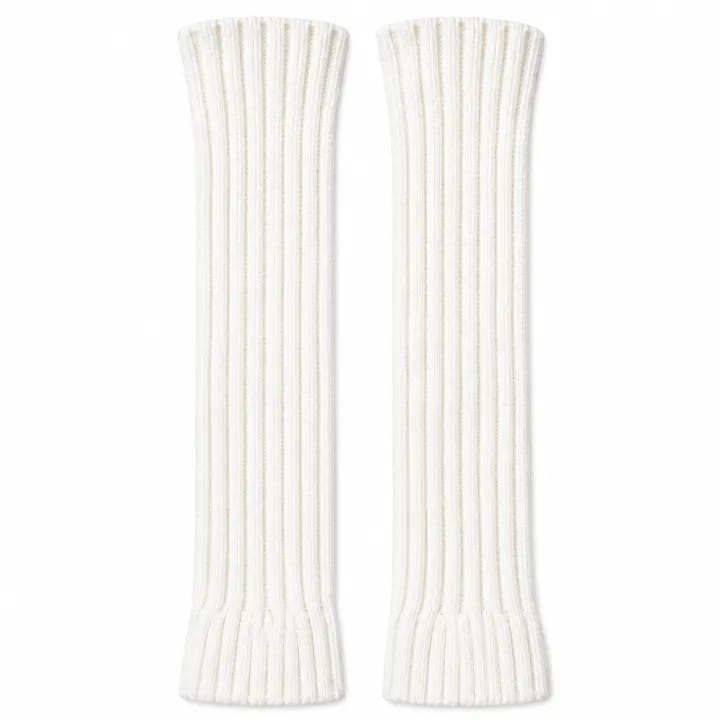 White Ribbed Knit Arm Warmers, Soft Stretch Fabric, Long Sleeve Warmers, Comfortable Snug Fit, Vertical Rib Texture, Lightweight Layering Accessory, Pair of 2 - image 1