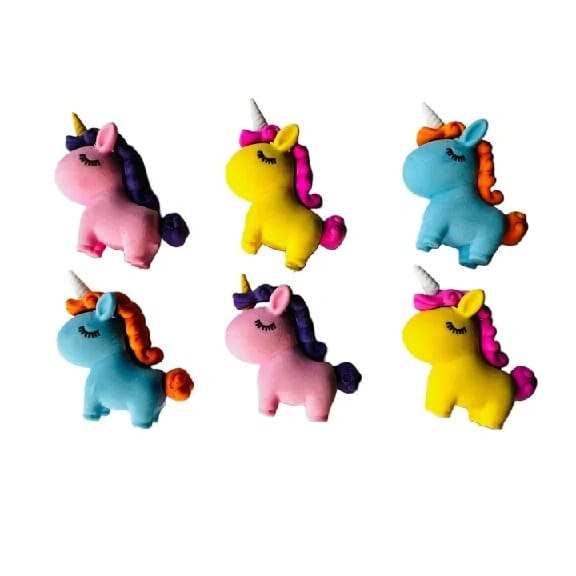 6 Pcs Unicorn Adorable Erasers For Kids - image 1