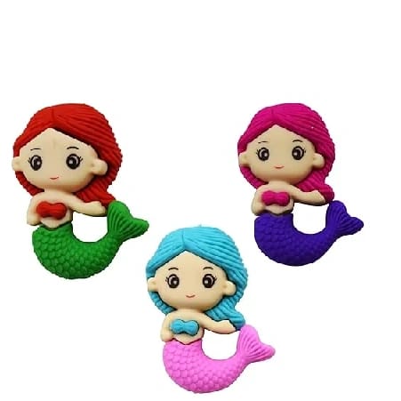 Beautiful Mermaid Ocean Princess Erasers For Birthday Return Gifts For Kids B’Day Return Gift Party Idea For Kids Birthday (Set Of 3)) - image 1