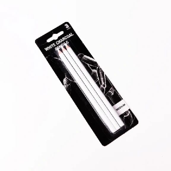 White Charcoal Pencil Set Of 3 For Sketching, Drawing And Other Artistic Work - image 1