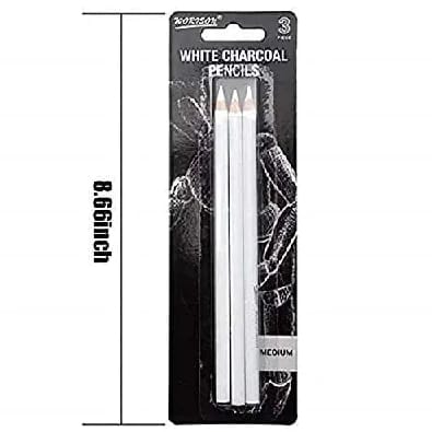 White Charcoal Pencil Set Of 3 For Sketching, Drawing And Other Artistic Work - image 4