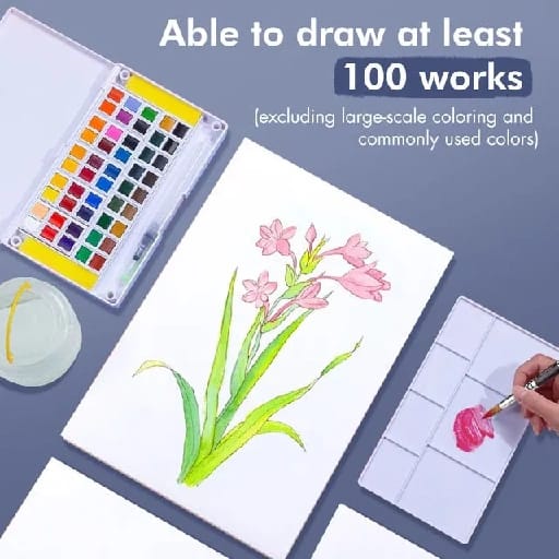 Artist Professional 48 Water Color Paints With Brush And Palette | Professional Water Coloring Set | Coloring Set For Artists - image 5