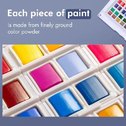 Artist Professional 48 Water Color Paints With Brush And Palette | Professional Water Coloring Set | Coloring Set For Artists - image 4