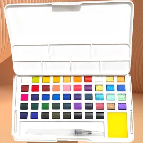 Artist Professional 48 Water Color Paints With Brush And Palette | Professional Water Coloring Set | Coloring Set For Artists - image 1