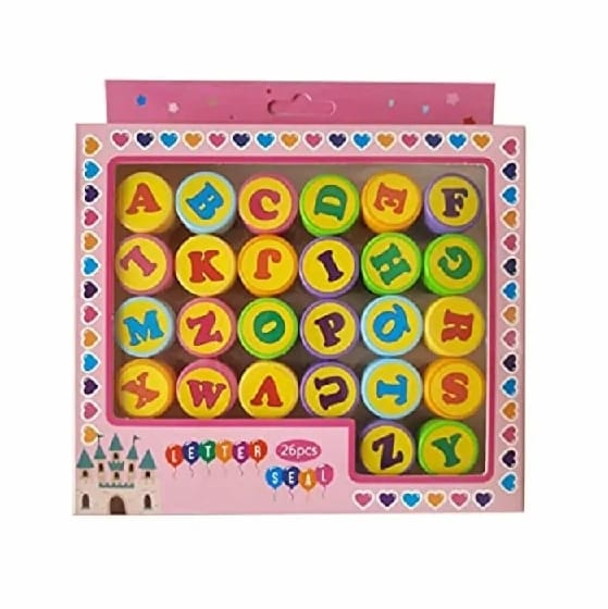 Colorful Self Inking Stamps Plastic Alphabet Stamps Set For Children Party Favor, School Prizes, Birthday Gift, Learn Props ( 26 Pcs) - image 1