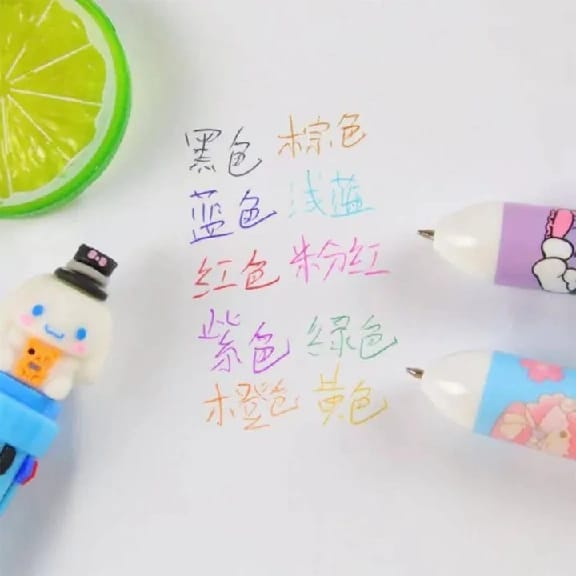 The Set Features Multiple Colors (Orange, Purple, Red, Blue, Green) With A Yellow Star Pattern On The Barrel And White Erasers At The Top - image 4