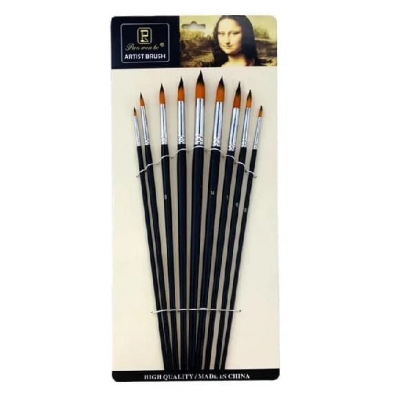 Nylon Paint Brushes Set, Inclined Plane Wooden Long Handle Brush Set Art Artist Professional Painting Supplies For Acrylic Watercolor And Oil Painting - image 1