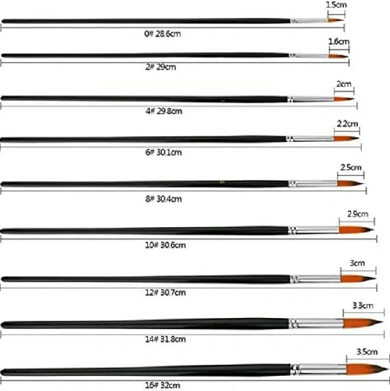 Nylon Paint Brushes Set, Inclined Plane Wooden Long Handle Brush Set Art Artist Professional Painting Supplies For Acrylic Watercolor And Oil Painting - image 3