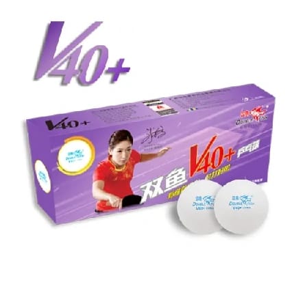 Double Fish V40+White Table Tennis Ball Pack Of 10