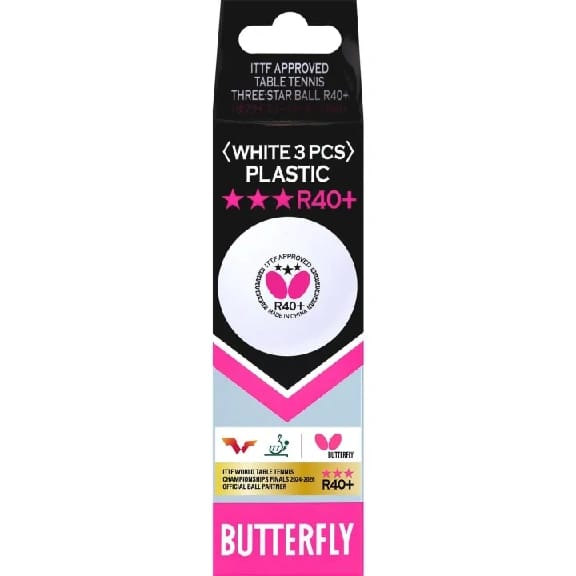 Butterfly R40+ 40mm White Ping Pong Balls - ITTF Certified Professional Table Tennis Balls - Poly Material - Pack Of 3 Pcs - image 4