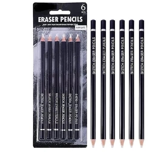6pcs Eraser Pencil For Sketching Drawing Arts Graphics Designs - image 1