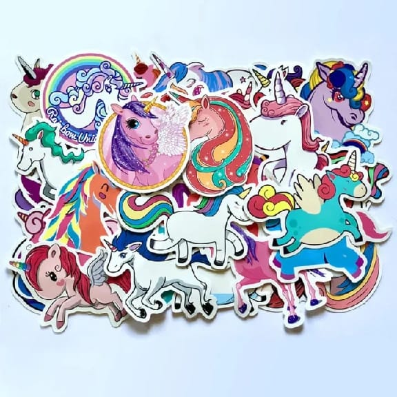 10 Pieces Different Unicorn Stickers Girls Unicorn Kawaii Sticker Unicorn Sticker For Laptop, Cars, Motorcycle, Bike, Skateboard, Luggage, Suitcase, DIY Party Supplies - image 1