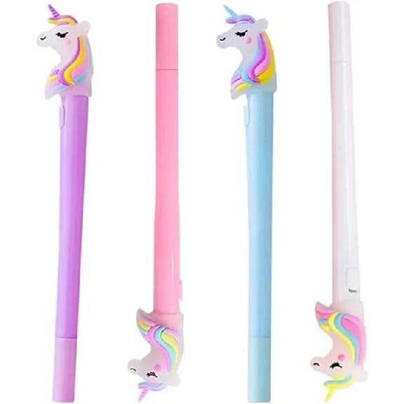 Unicorn Multicolor Led Light Gel Pen Set Of 4 - image 1