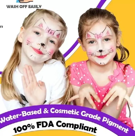 Face Painting Set 7 Vibrant Paints, 4 Crayons, Sponge, And Applicator For Creative Artistry, Multicolor - image 5