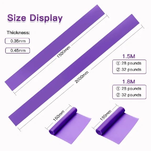 Yoga Pilates Stretch Resistance Band Exercise Fitness Band Training Elastic Exercise Fitness Rubber 150cm Natural Rubber Gym - image 4