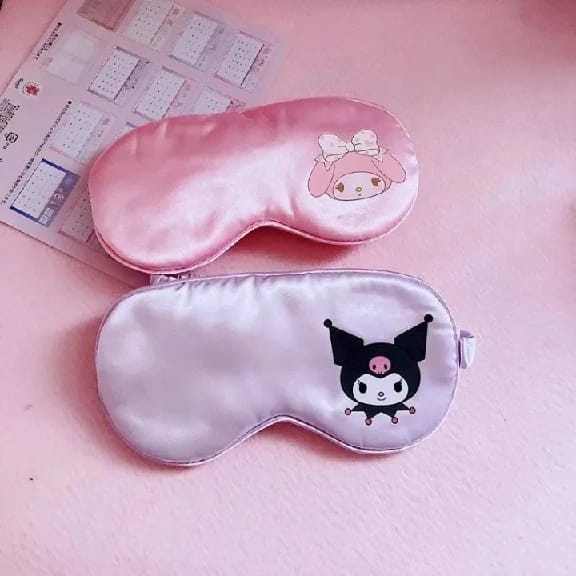 Sanrio Anime My Melody Comfortable Sleep Eye Mask Women Men Silk Shade Cover Blindfold Night Sleeping Travel Cute Cartoon - image 1
