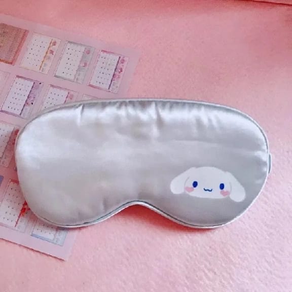 Sanrio Anime My Melody Comfortable Sleep Eye Mask Women Men Silk Shade Cover Blindfold Night Sleeping Travel Cute Cartoon - image 3