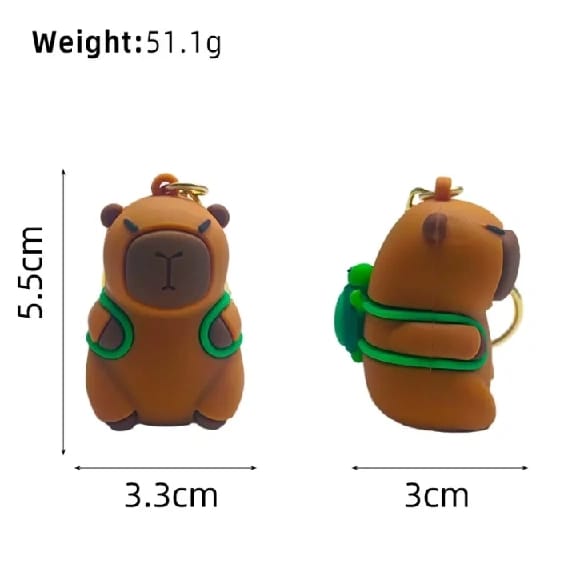 Cartoon Cute Capybara Pendant Capybara Keychain Bag Ornament Car Keychain Small Gift - image 4