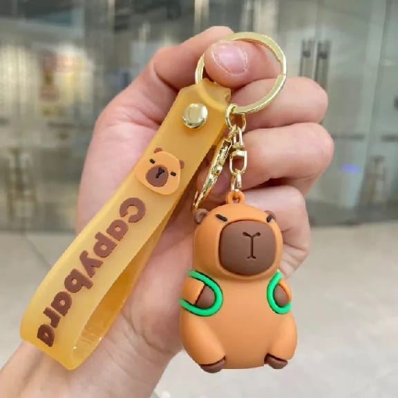Cartoon Cute Capybara Pendant Capybara Keychain Bag Ornament Car Keychain Small Gift - image 2