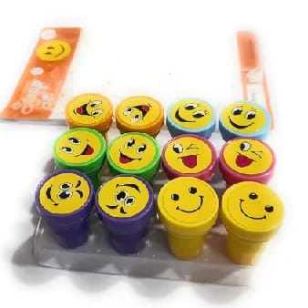 Smiley Stamps For Kids, Greeting Cards, Scrapbook, School Supplies Birthday Return Gifts For Kids 12 Stamps (Smiley Stamps) - image 2