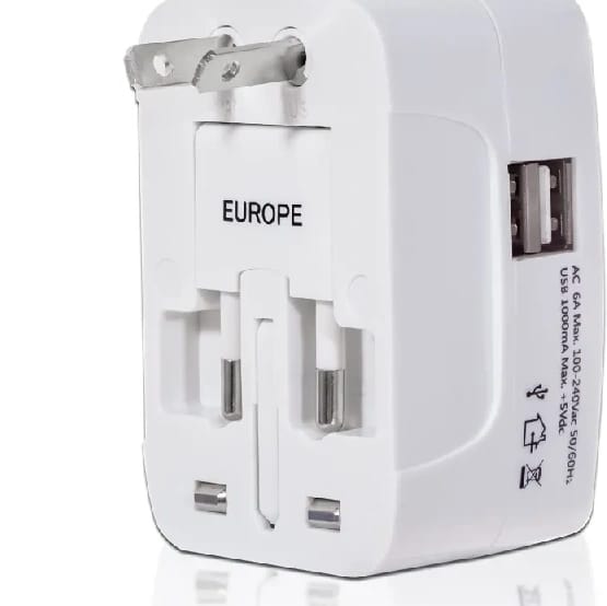 Travel Adapter, Universal All In One Worldwide Travel Adapter Power Converters Wall Charger AC Power Plug Adapter With Dual USB Charging Ports - Pack Of 1 - image 2