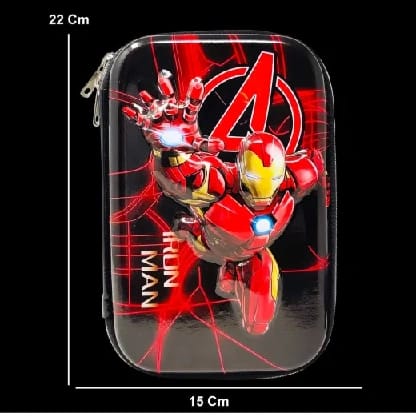 3D Marvel Avenger Designer EVA Embossed Jumbo Pencil Box For School Kids | Super Hero Action Figure Design With Stationery Compartments - Ironman/Spiderman/Captain (Random Character) - image 4