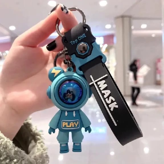 Cartoon Lightning Bear Keychain Cute Astronaut Bear Doll Keyring Bag Pendant Couple Car Keyholder - image 1
