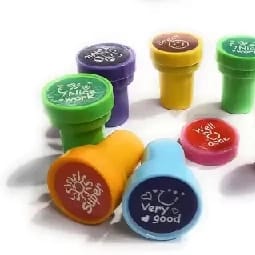 Good Work Stamps For Kids, Greeting Cards, Scrapbook, School Supplies Birthday Return Gifts For Kids 12 Stamps (Smiley Stamps) - image 3