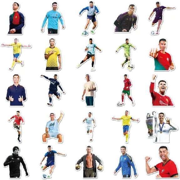 10 Pcs Cristiano Ronaldo Waterproof Stickers For Cars, Laptops, Skateboards, Helmets And More - image 3