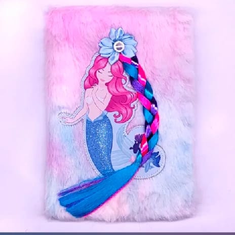 A5 Mermaid Theme Fur Diary For Kids (172 Pages) - image 1
