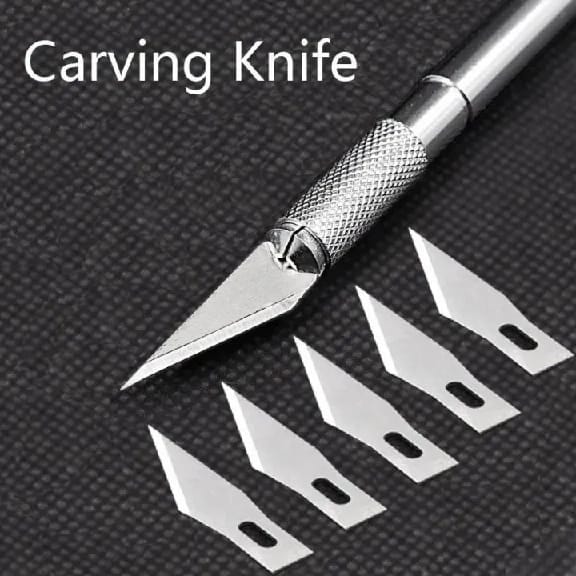 Detail Knife Pen Cutter Steel With 5 Interchangeable Blades For Carving And Paper Cutting - image 2